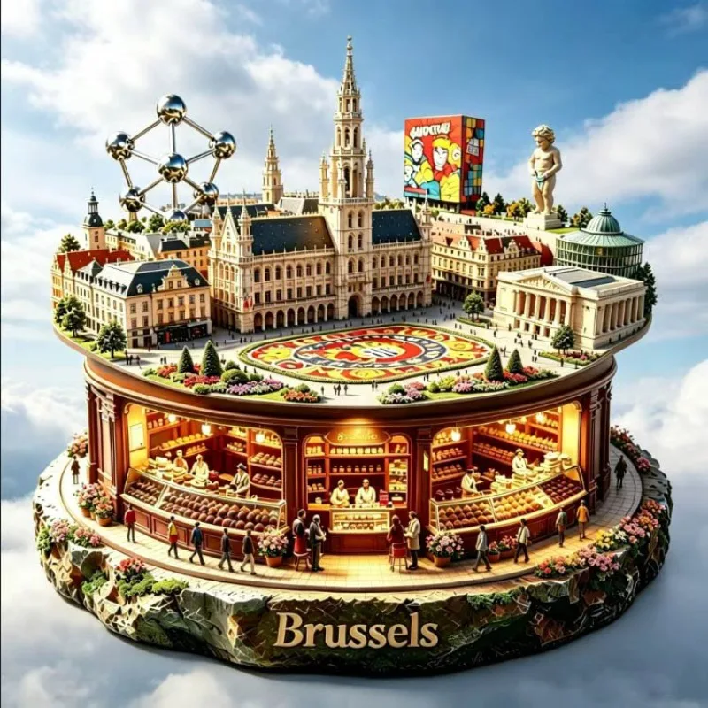 Belgium Metal Fridge Magnets Brussels Souvenirs Grand-Place Flower Carpet Atomium Choco-Story Fridge Stickers Wedding Gifts