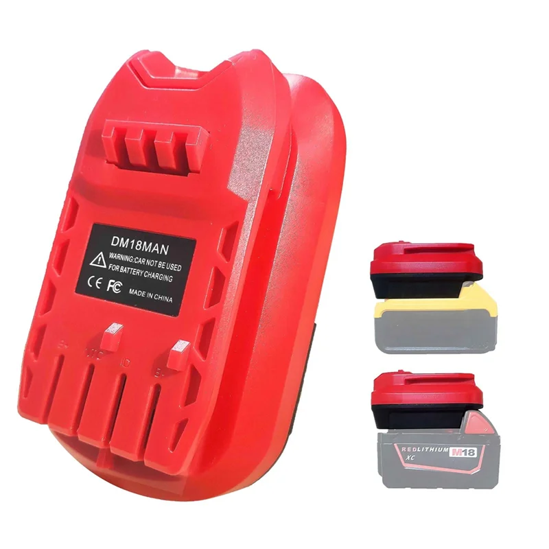 Battery Adapter for Craftsman 20V Cordless Tools,DM18MAN Adaptor for DeWalt 20V/Mil-Waukee 18V Li-on Battery Convert