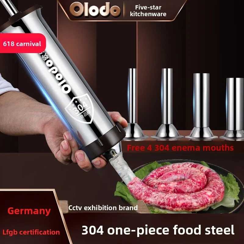 

Машина для изготовления колбас из нержавеющей стали 304, домашняя ручная набивка для колбас, инструмент для изготовления колбас, домашний инструмент для изготовления колбас