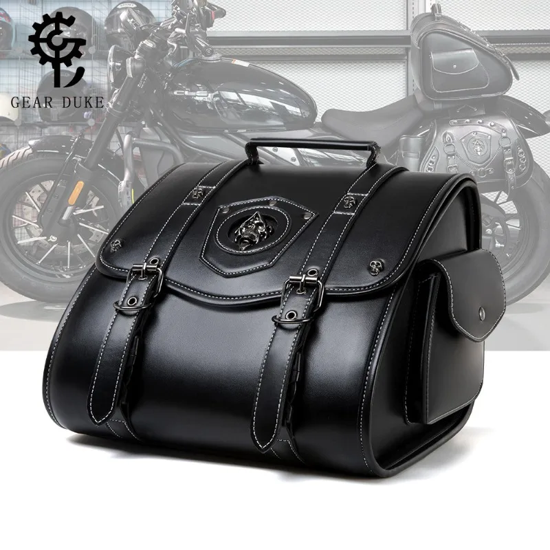 

Комплект боковых подвесных сумок для мотоциклов и электромобилей в стиле ретро, подвесные сумки для головы и хвоста для гонщика, незаменимое модифицированное снаряжение для верховой езды