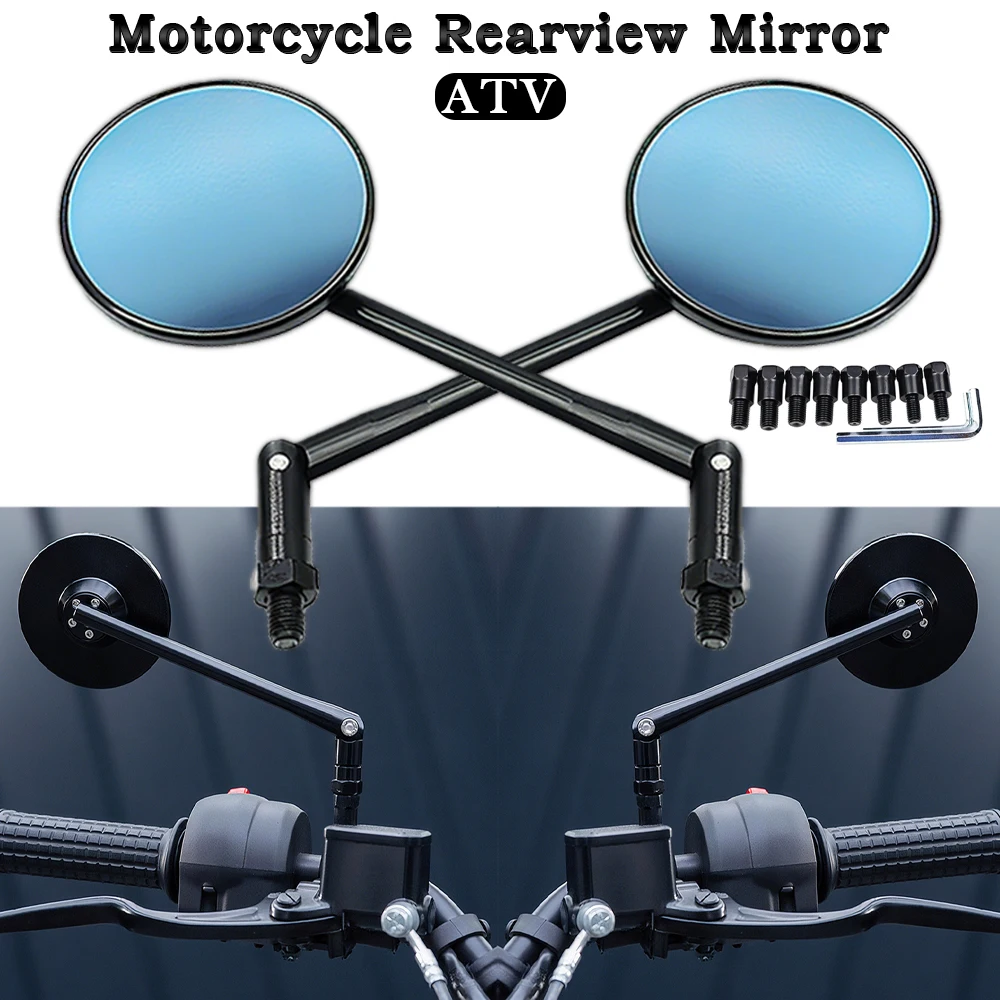 

ATV Universal Suzuki Ducati Kawasaki BMW Motorcycle rearview Mirror Aluminum Alloy Retro Rearview Mirror Motorcycle Side Mirror