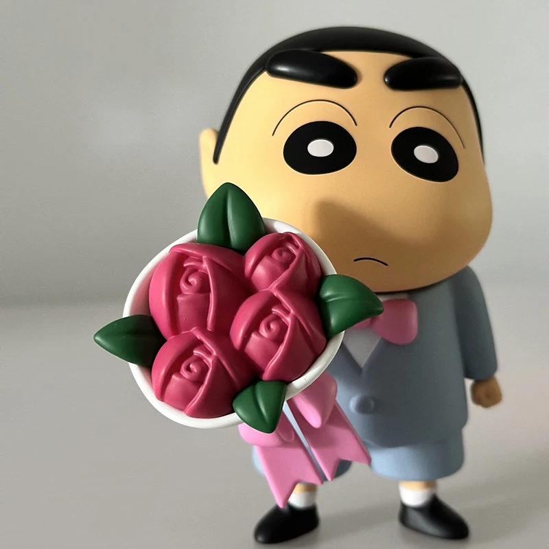 

52TOYS Crayon Shin chan Limited Edition Elegant Rose Handmade Trendy Toy Desktop 520 Gift Anniversary Gift for Lover Confession