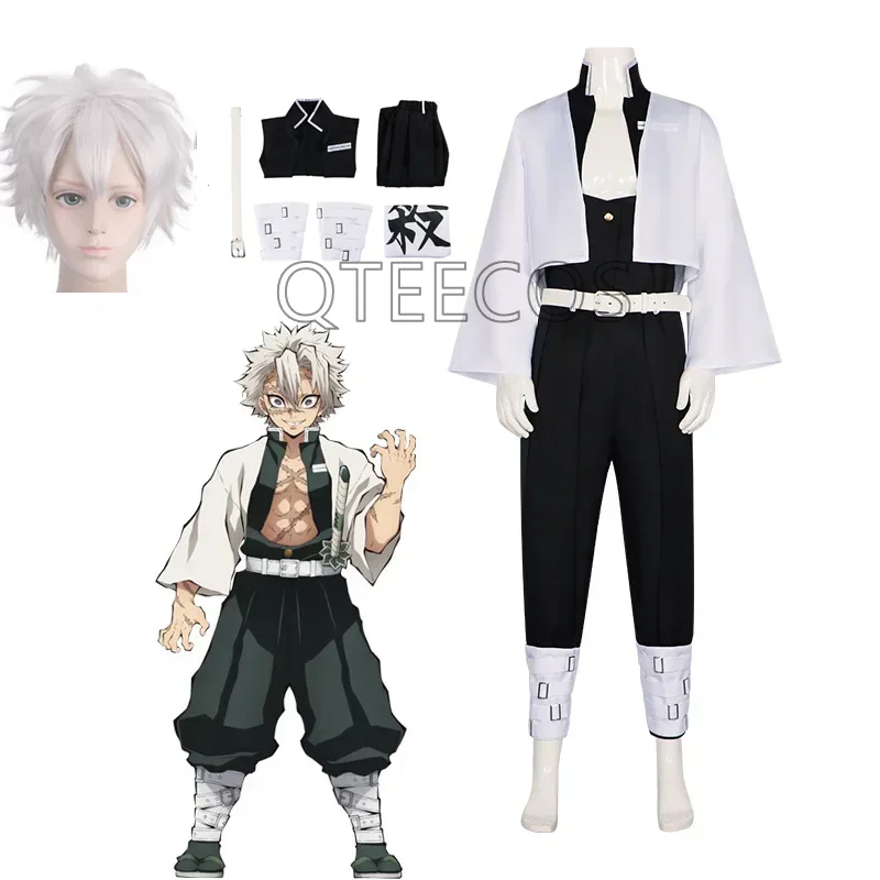Demon Slayer Shinazugawa Sanemi Косплей Костюм Парик Аниме Wind Hashira Kimetsu No Yaiba Swordsmith Одежда на Хэллоуин Demon Slayer Shinazugawa Sanemi Косплей Костюм Парик Аниме Wind Hashira Kimetsu No Yaiba Swordsmith Одежда на Хэллоуин