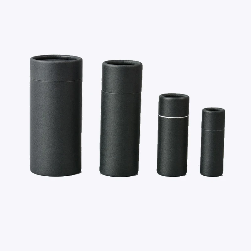 50Pcs Black Cardboard Tubes With Caps Kraft paper tube for essential oil 10-100Ml Coffee, Glass,Food,Gift  Container