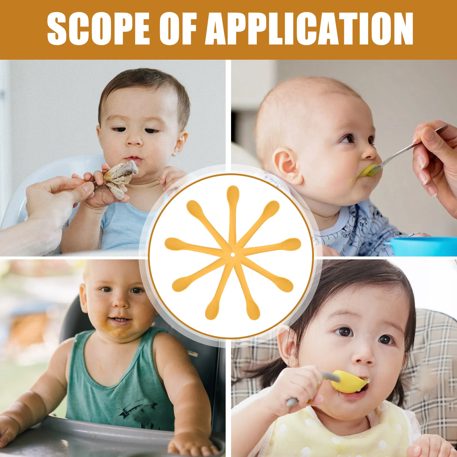 

10Pcs Silicone Baby Feeding Spoons Feeding Training Scoops Soft Flexible Toddler Utensils Baby Tableware