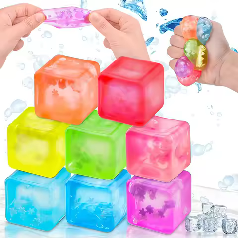 Squishy Maltose Snow Ice Cube Stress Balls Stress Balls for Adults Anxiety Relief Funny Stress Calming Toys