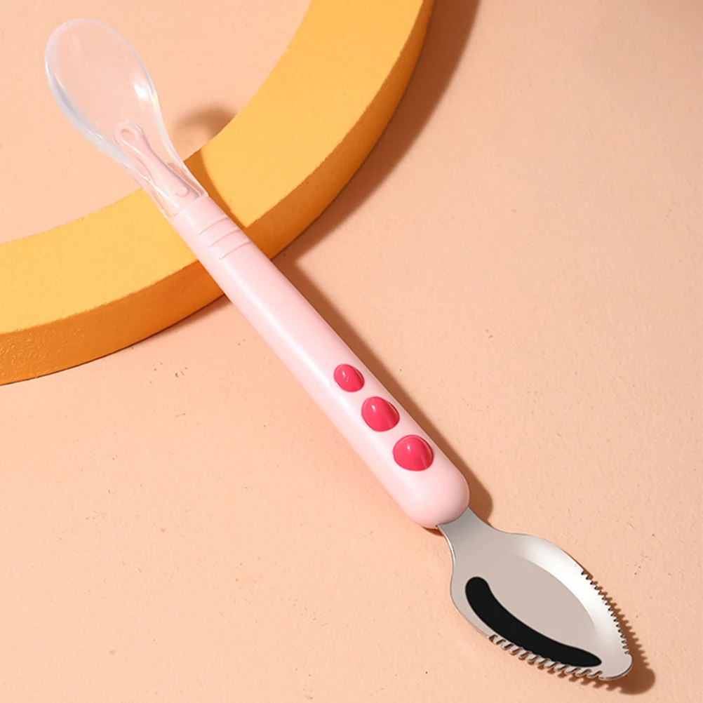 

Fruit Puree For Baby Double Head Silicone Feeding Infant Food Dispenser Scraping Spoon Toddler Training Spoon Portable