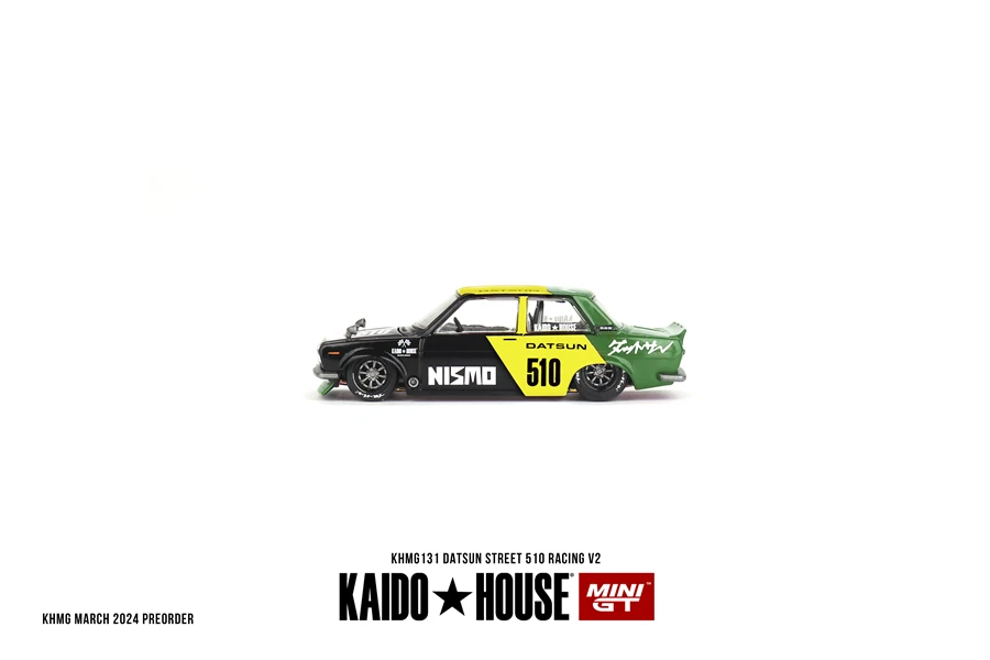 Kaido Huis + MINIGT Datsun Straat 510 Racing V2 KHMG 131 Auto Legering Speelgoed Motorvoertuig Diecast Metalen Model voor Kinderen