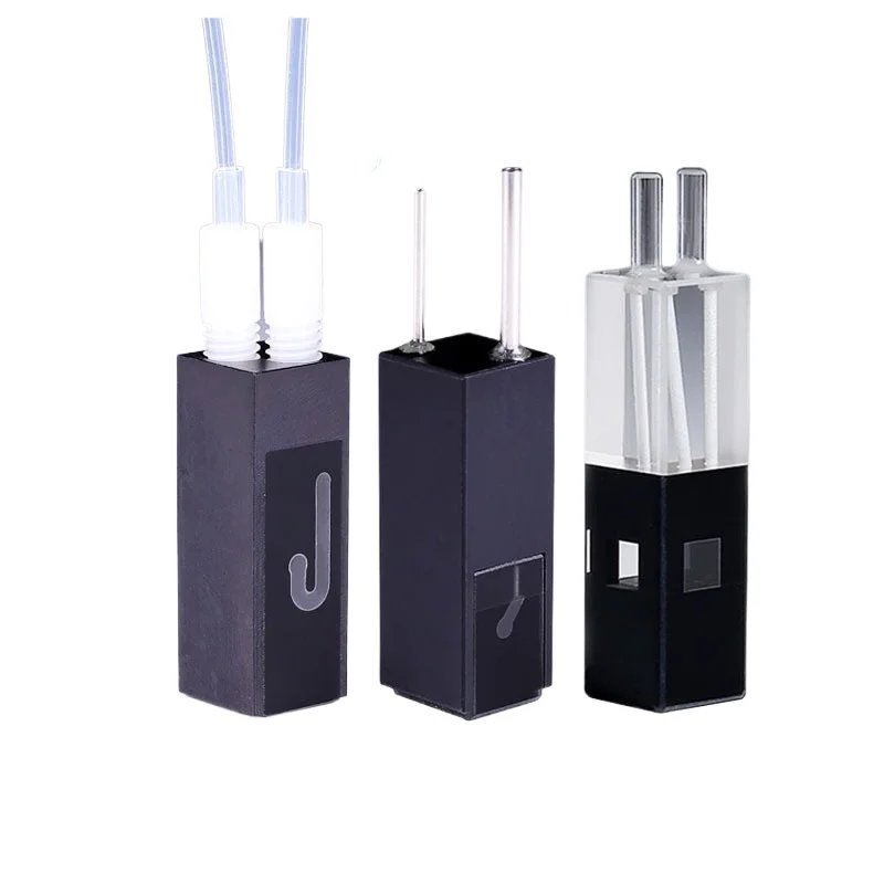 Quartz flow cuvette, double-threaded tube fluorescence high-transparency flow cell 10mm micro-UV cuvette