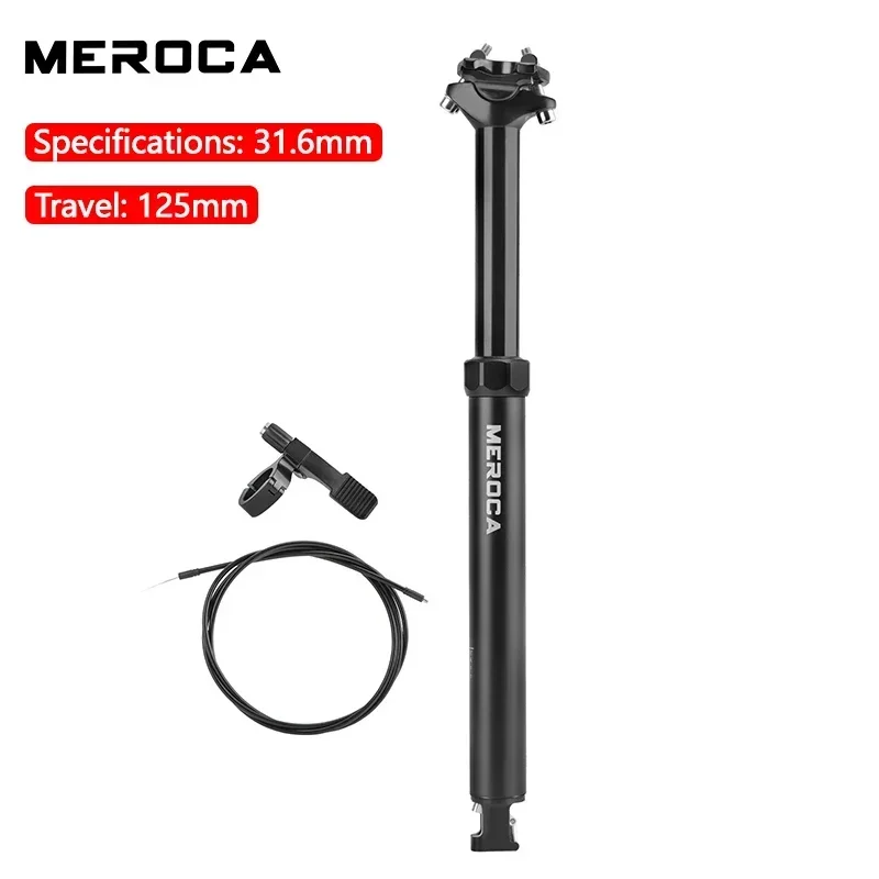 MEROCA Fiets Dropper Zadelpen 27.2/30.9/31.6x425mm Interne Routing Kabel Afstandsbediening Draad Controle Lift Zadelbuis Mtb Zadelpen