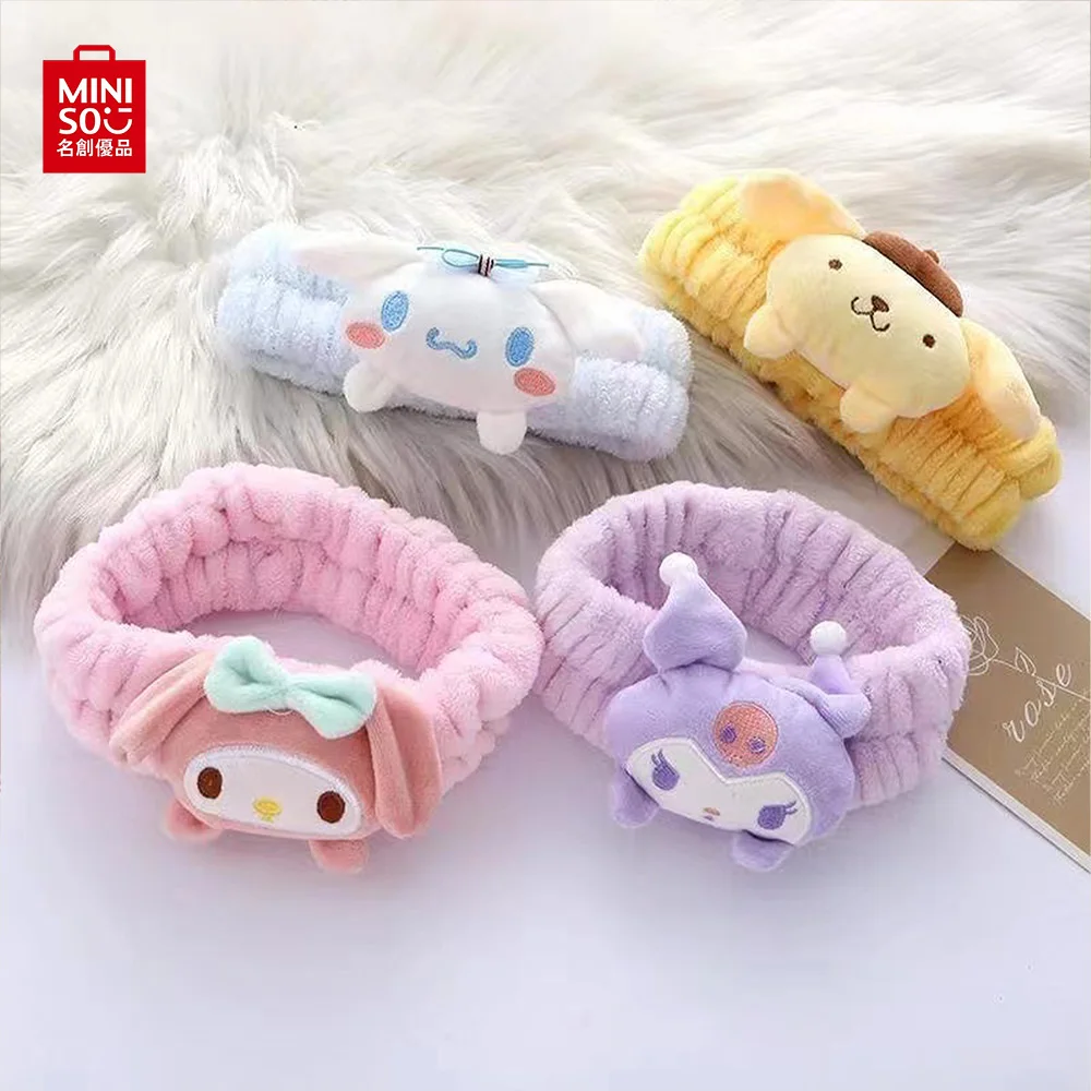 Sanrio Kuromi Hair Band Women My Melody Ears Headband Girl Cinnamoroll Plush Soft Hair Accessories Kids Cute Cartoon Hairbands