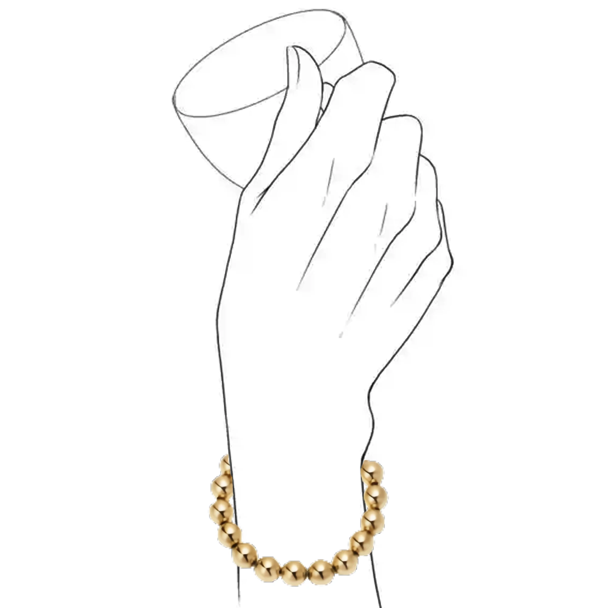 

Simple smooth round bead bracelet made of pure silver S925, fashionable and versatile personalized bracelet TCO series