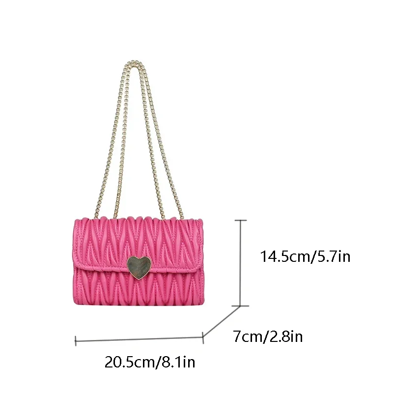 Women Fold Chain Bag PU Leather New Fashion Casual Crossbody Shoulder Small Square Designer Bag for Ladies Bolsas De Mujer