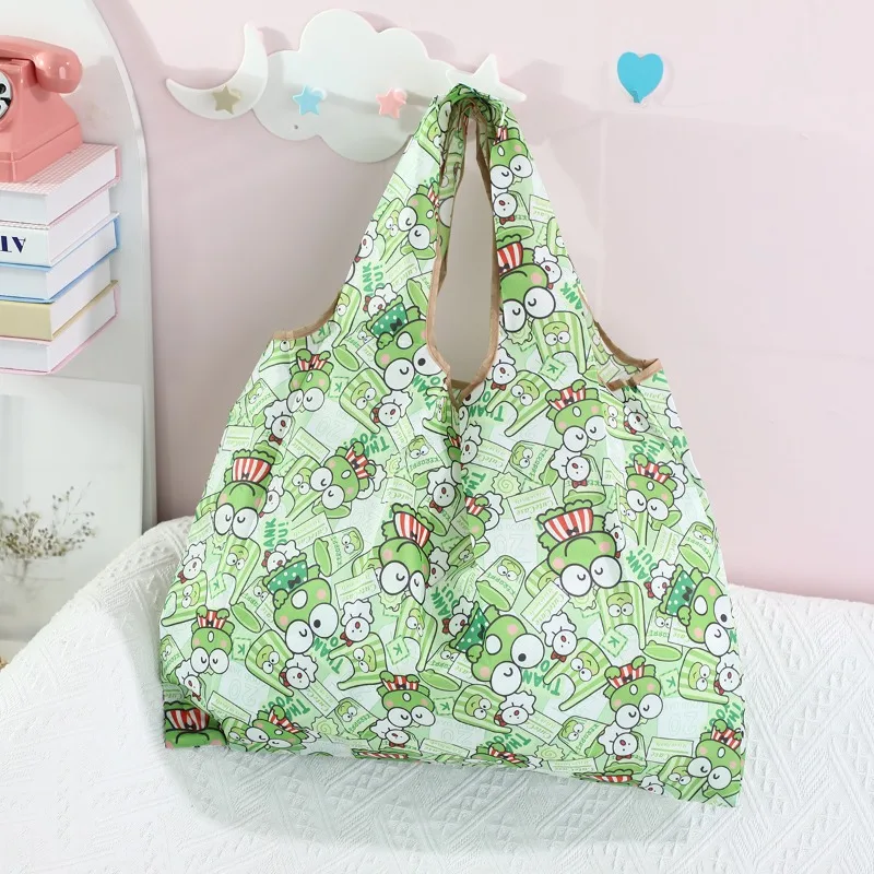 Anime Eco-Friendly Storage Wrap Cartoon Portable Foldable Shopping Tote Bag Large Capacity Women Handbag Organizer Pouch Toys