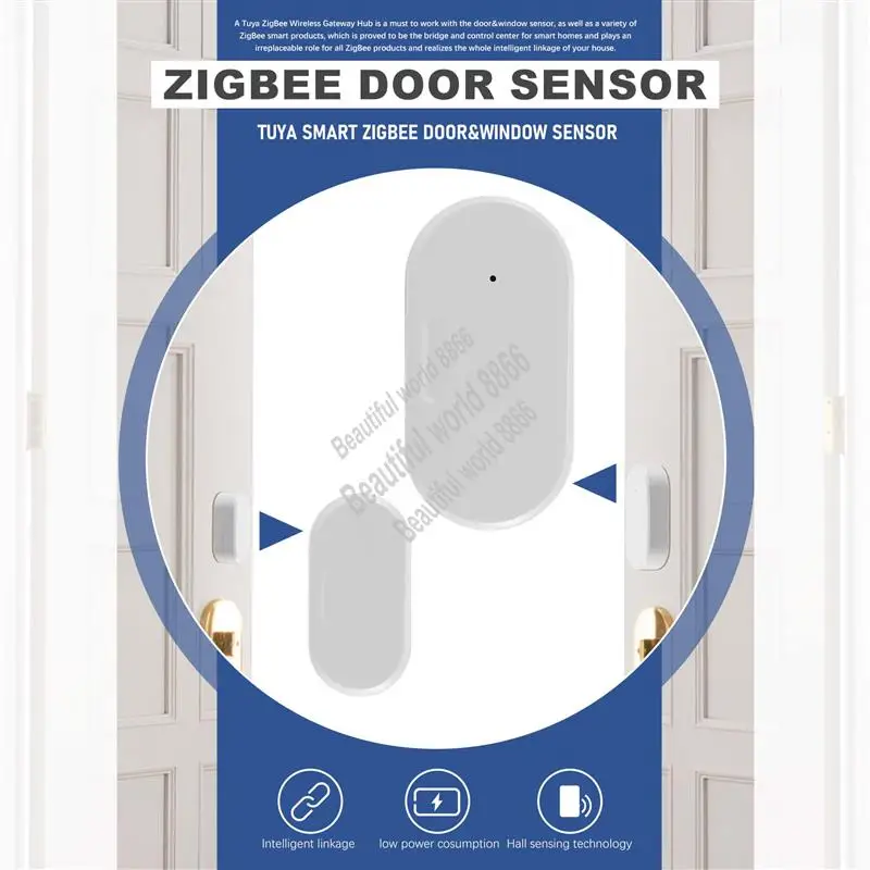 Tuya Zigbee 도어 및 창 센서 스마트 홈 자동화 보안 보호 Smartlife APP 알람 원격 실시간 Push-A86G