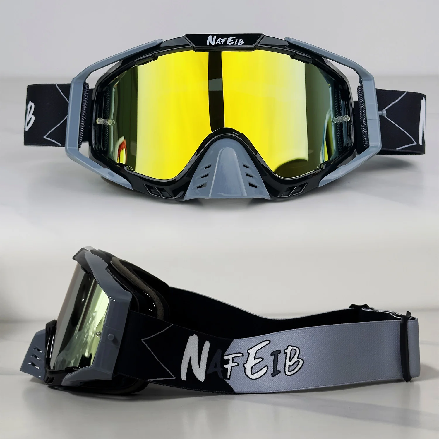 

NAFEIB Unisex Off Road Goggles Breathable Sealed Frame HD Vision for Motocross ATV UTV All Terrain Riding Equipment