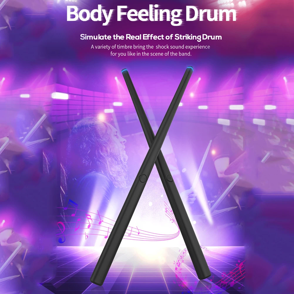 Baquetas de aire electrónicas Baquetas electrónicas profesionales Juego de batería virtual Instrumentos musicales para principiantes Niños Adultos