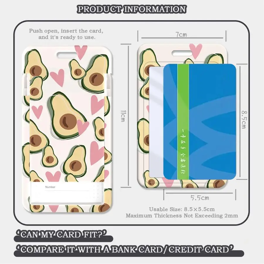 Summer Fruit Lemon Flower 1Pc Card Holder Retractable Credit Card Holders Holders Child Bus with lanyard Bank ID Badge Cover