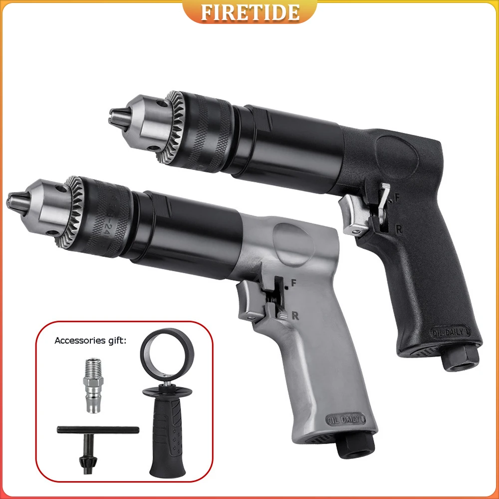 

Высокоскоростная пневматическая дрель 3/8 дюйма, профессиональная воздушная дрель, инструмент для реверсивного вращения для сверления стен, полов, железной пластины и т. д.