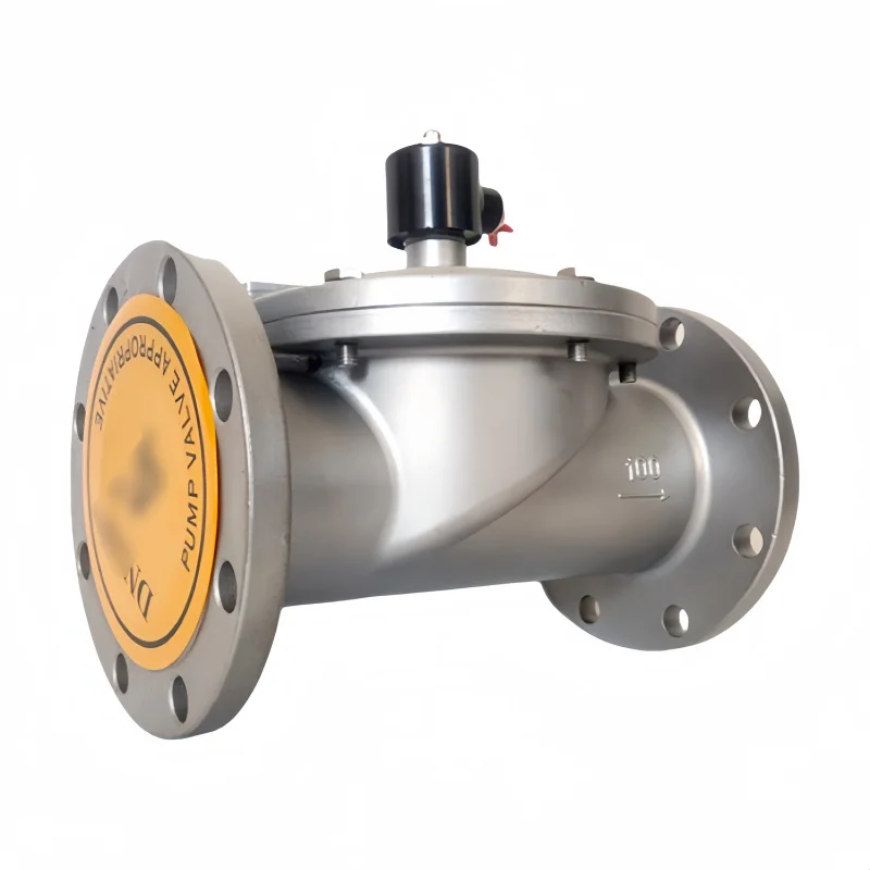 DN100 normally open stainless steel 304 flange solenoid valve DC24V large flow waterproof flange solenoid valve