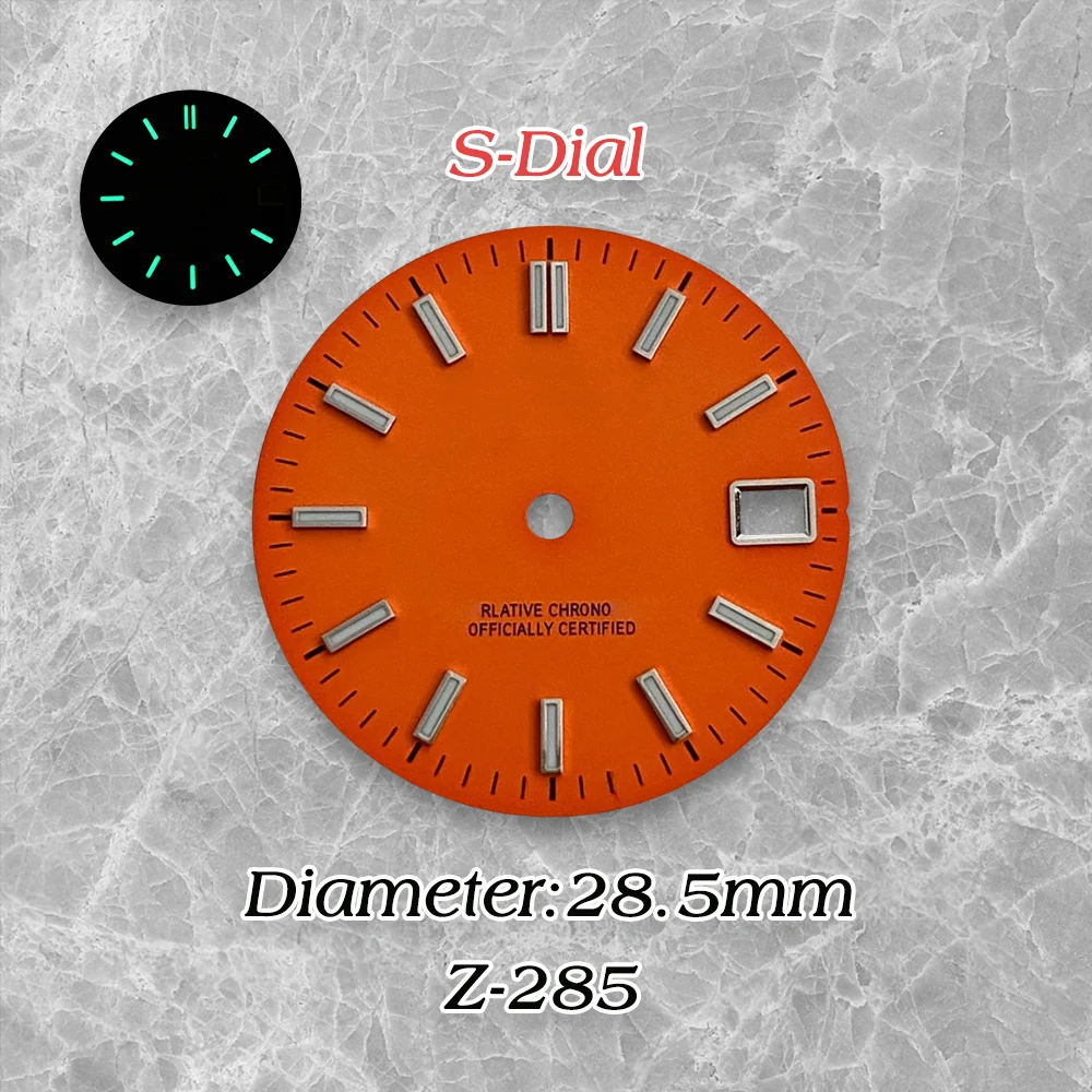 28.5mm  S Logo High Quality NH35 Dial sunray Dial  fit NH35/NH36 Movement Watch modification and repair parts ﻿ ﻿﻿