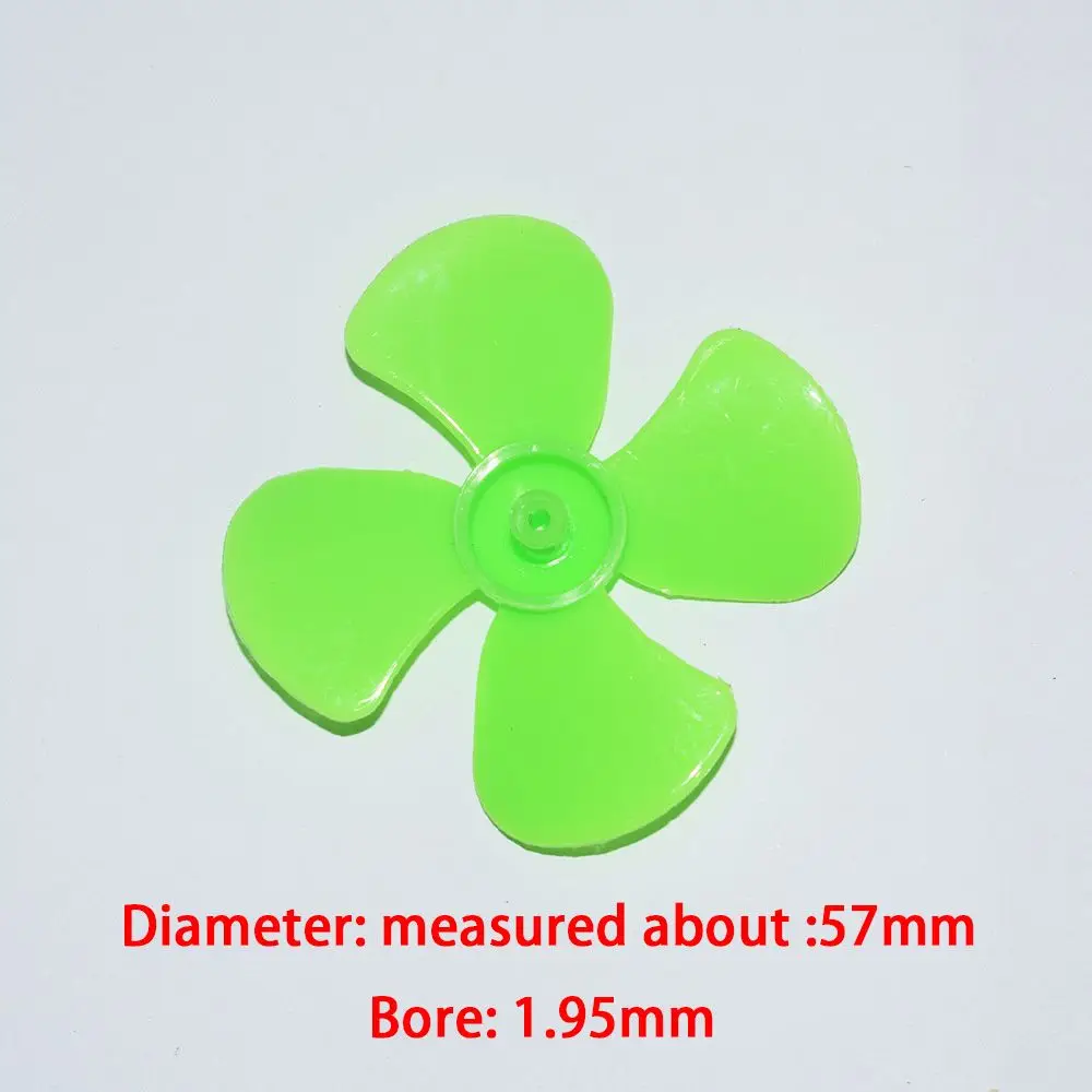 Hélice de 4 aspas de 50 piezas, eje de Motor de 2mm para molino de viento, ventilador pequeño, Robot submarino, helicóptero DIY