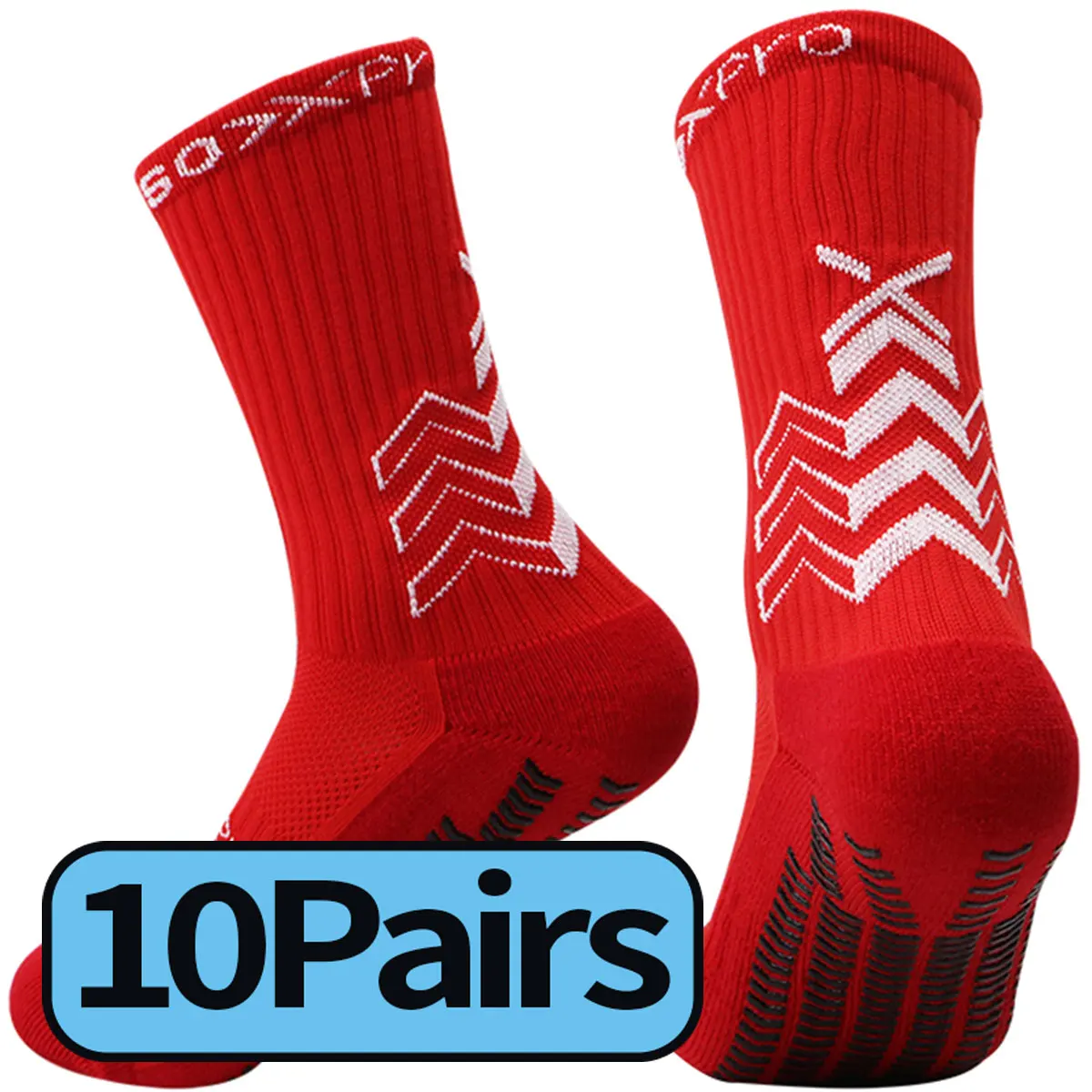 10 pairs/piece/2024 new anti slip design football socks, mid calf anti slip football sports men\'s socks