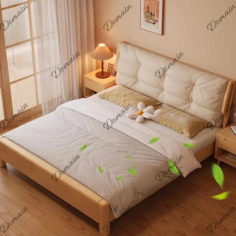 UYT  Mortise Tenon Structure Bed Nordic Style Luxury Modern Double Bed Minimalist Design Letto Matrimoniale Bedroom Furniture