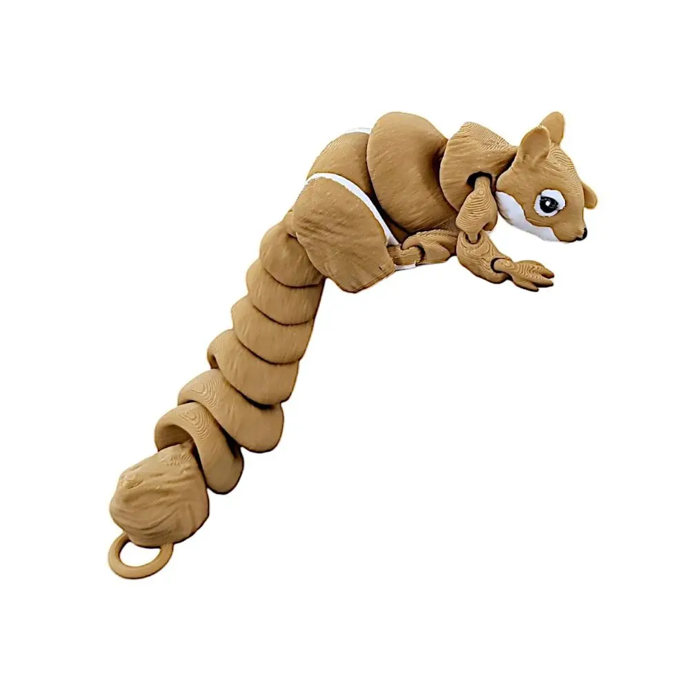 Giunti mobili Scoiattolo Modello Giocattoli Artigianato realistico Stampato in 3D Scoiattolo Cartoon Figurine 3D Scoiattolo articolato Giocattoli