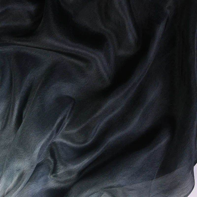 1 زوج الصينية الخيزران للطي الحرير مروحة الحجاب الرقص الشرقي الدعائم أسود أبيض التدرج الترتر دائرة مروحة 76 سنتيمتر اضافية طويلة زي #4