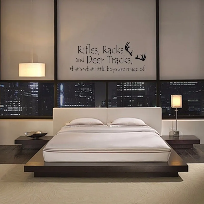 Rifles Racks and Deer Tracks Quote Wall Art Sticker, Wall Decal, Home DIY Decoration, Removable Mural, Room Decor