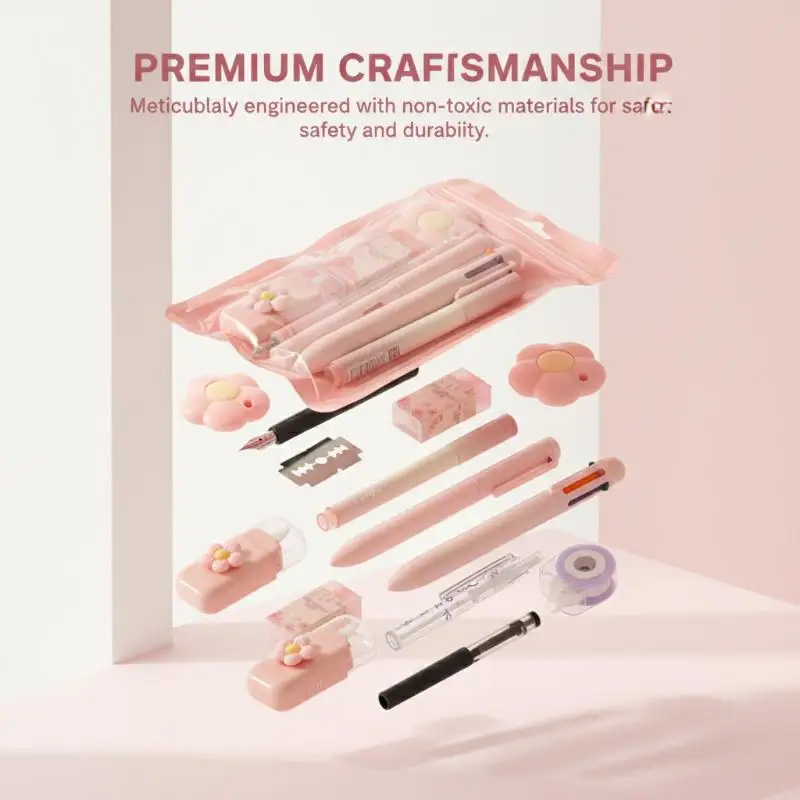 7Pcs Premium Stationery Set, Neutral Pen Learning Kit Student Graduation Office Gift view 6