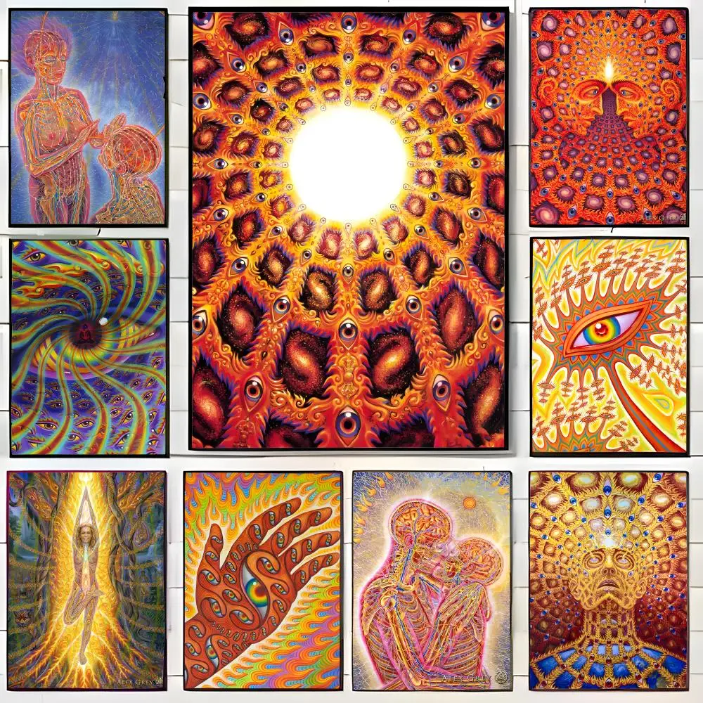 Affiche d'artiste visionnaire Alex Grey, impression d'art mural décoratif, décoration murale, décoration de la maison, cadeau non encadré