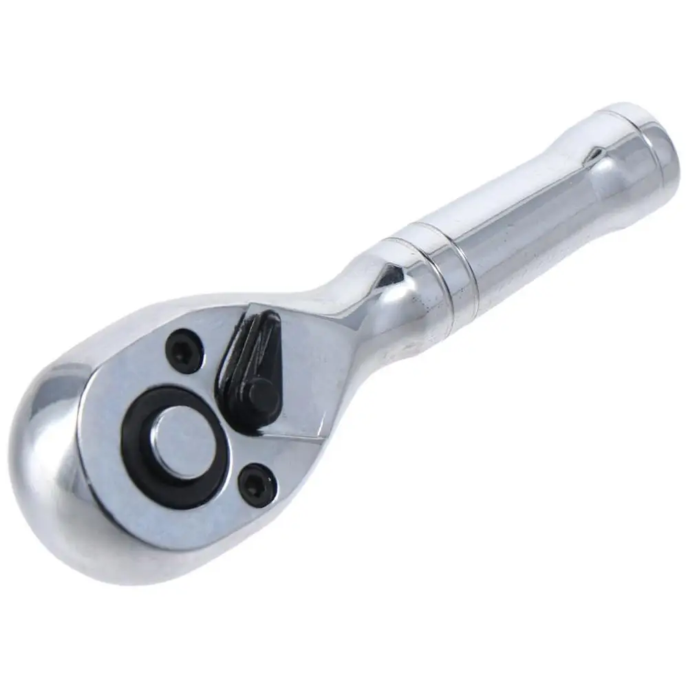 Non-slip 72-Tooth Drive Stubby Ratchet Mini 1/4 Square Head Spanner Two-way Ratchet Wrench Car