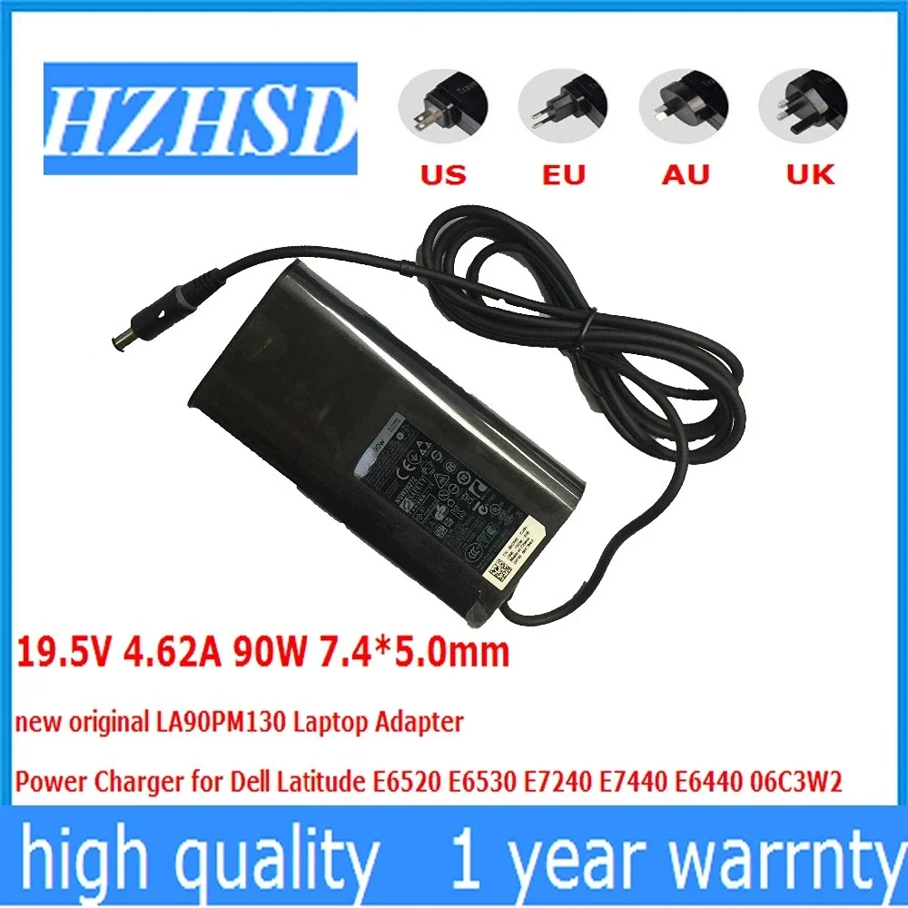 

19.5V 4.62A 90W 7.4x5.0mm new original LA90PM130 Laptop Adapter Power Charger for Dell Latitude E6520 E6530 E7240 E7440 E6440