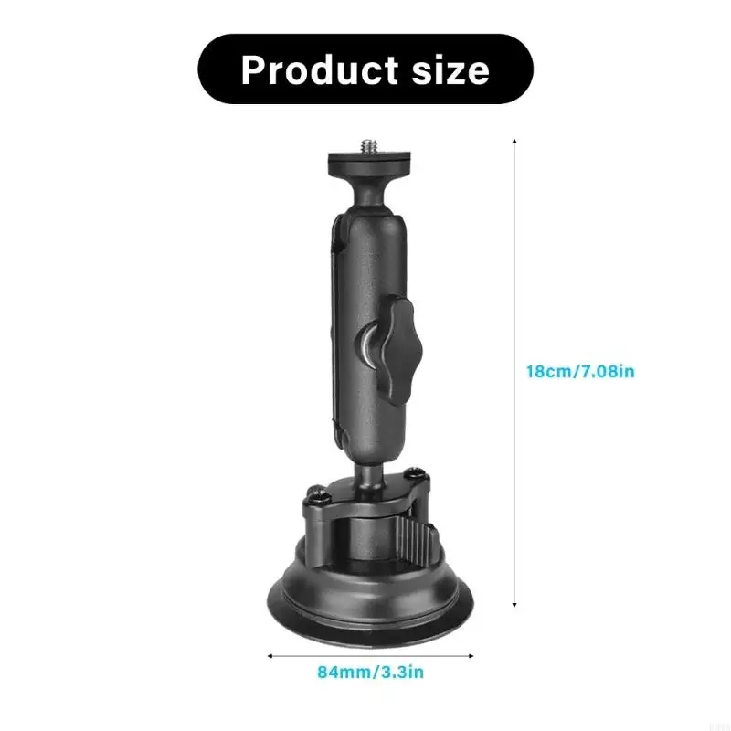 F3MA Car Windshield Bracket Bracket حامل رأس الكرة المزدوج لكاميرات الحركة