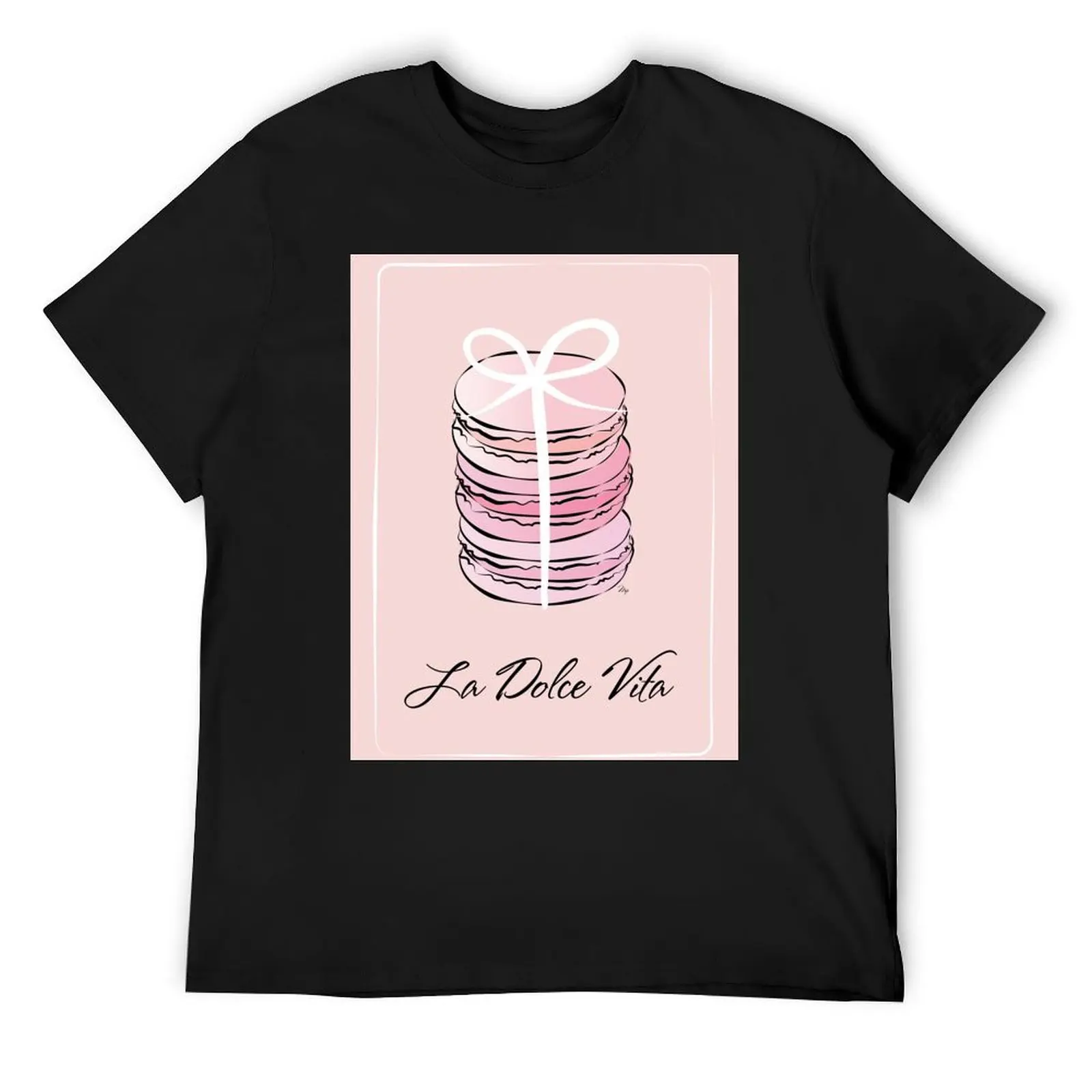 La Dolce Vita Pink Macarons T-Shirt anime clothes oversized graphic tee compression shirt men