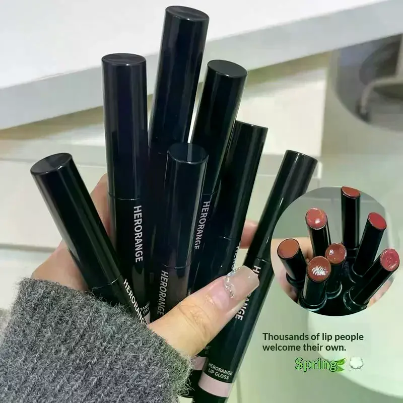 HERORANGE Mirror Jelly Solid Lip Gloss Peach Lipstick Hydrating Clear Water Lip Glaze Moisturizing Lip Tint MakeUp Cosmetics