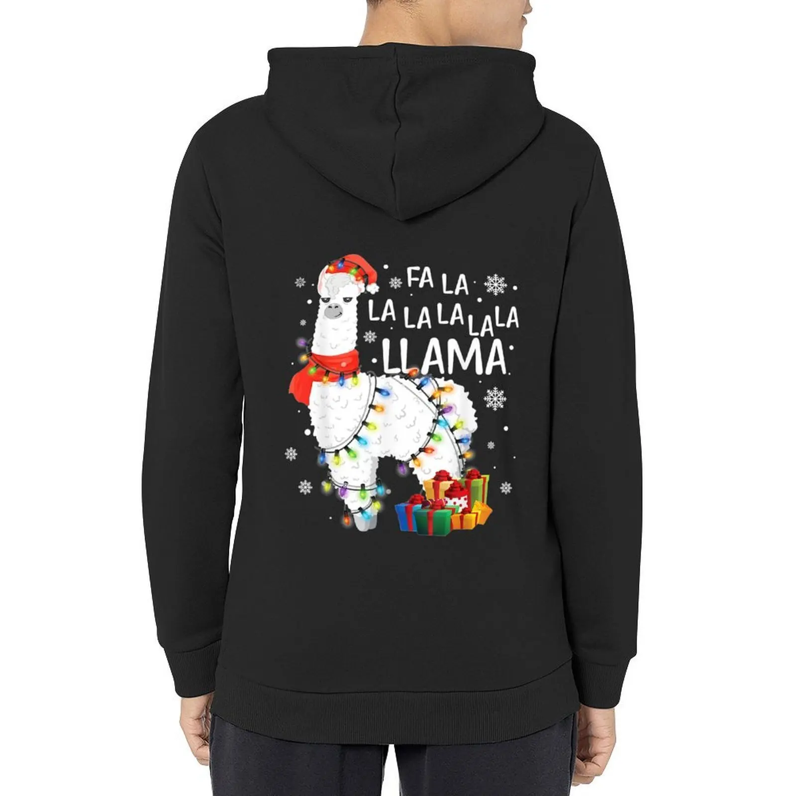 

Llama Christmas Lights Hoodie men wear anime clothing mens designer clothes winter clothes hoodie oversize