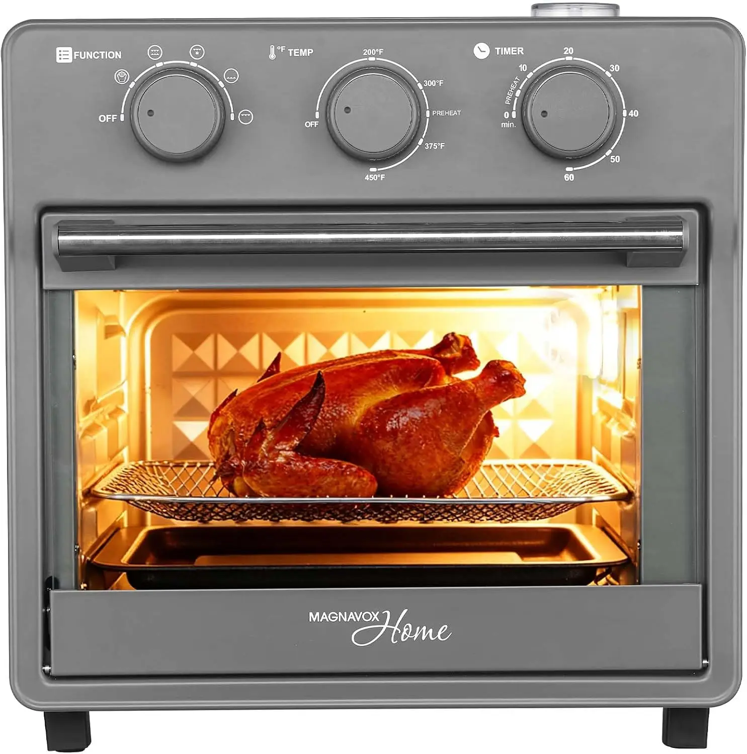 16.5 Quart Air Fryer Oven with Steam Infusion, Black
