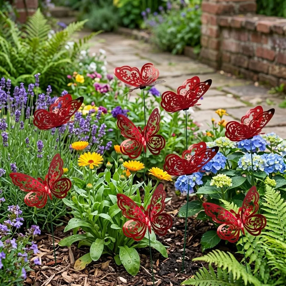 Colorful Butterfly Stakes Plant Plug Lifelike Simulation Butterfly Ornaments Dreamlike Multi-purpose