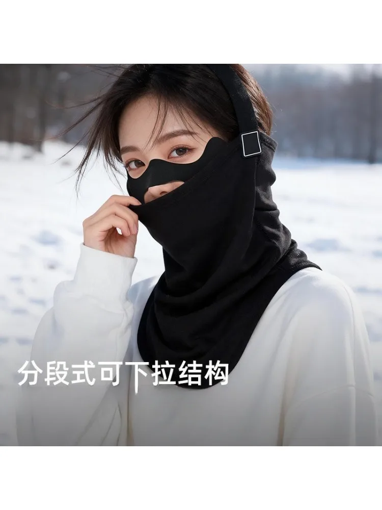 AliExpress NONE 1Pc 3D Cut Skiing Thermal Mask, Windproof, Warm, Skin Friendly, Breathable, Fleece Lined, An Essential Item for Outdoor Skiing