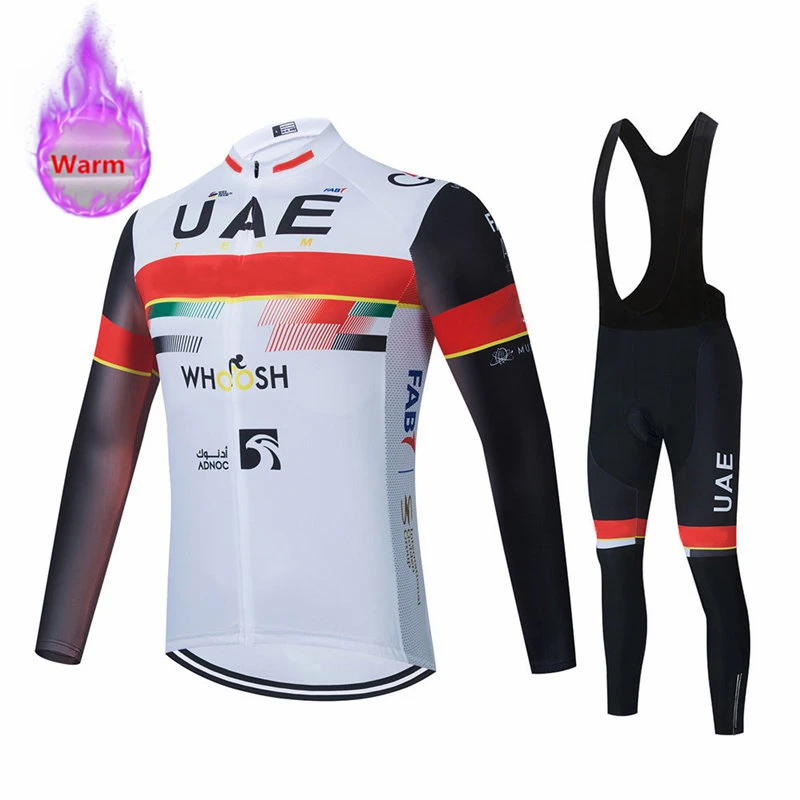 

Комплект для велоспорта из термофлиса Uae Team, костюмы для гоночных велосипедов, одежда для горных велосипедов, зима, 2024 г.