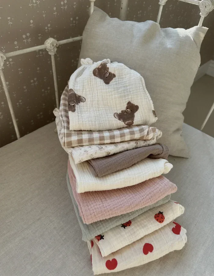 Bio-Baumwoll-Musselin-Hosen für Babys, süße Capri-Hosen mit Muster, weiche, leichte Hosen für Neugeborene und Kleinkinder, für alle Jahreszeiten. – Detail 5