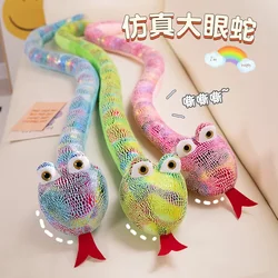 120/160CM Long Snake Cute Cartoon Simulation Big Eyes Snake Soft Plush Toy Stuffed Creative Party Decor Birthday Gift