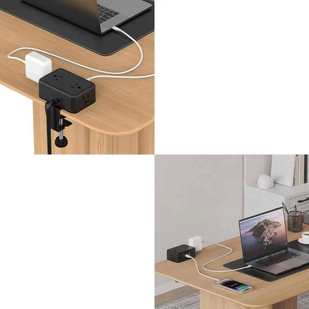 

Twist Clamp Desk Power Strips 4AC Outlets 4 USB Port Overloads Protections