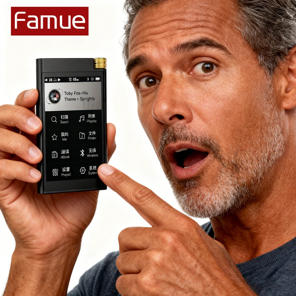 

Famue BF35 HiFi Bluetooth MP3 Player - ESS9018K2M DAC, DSD256, Lossless Music, EQ Adjustable, Hi-Res Audio Support,up to 512g