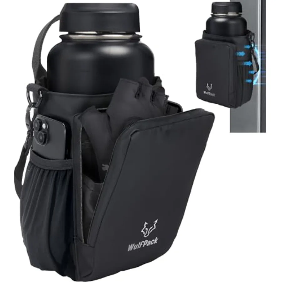 

Magnetic Gym Bag, Magnetic Bottle Bag, Water Bottle Carrier Holder with Large Phone Pockets, Large Pockets, Gym Bag, Work, and