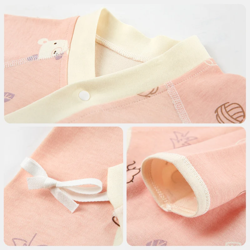 الربيع والخريف 0-8 أشهر الطفل السروال القصير جودة عالية الوليد الفتيات الفتيان 100% ملابس قطنية بأكمام طويلة ملابس الرضع