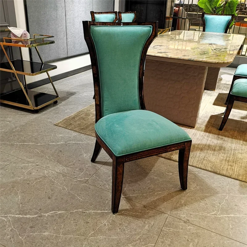 Luxury long dining table set rectangular western-style dining table, chair and western-style marble dining table